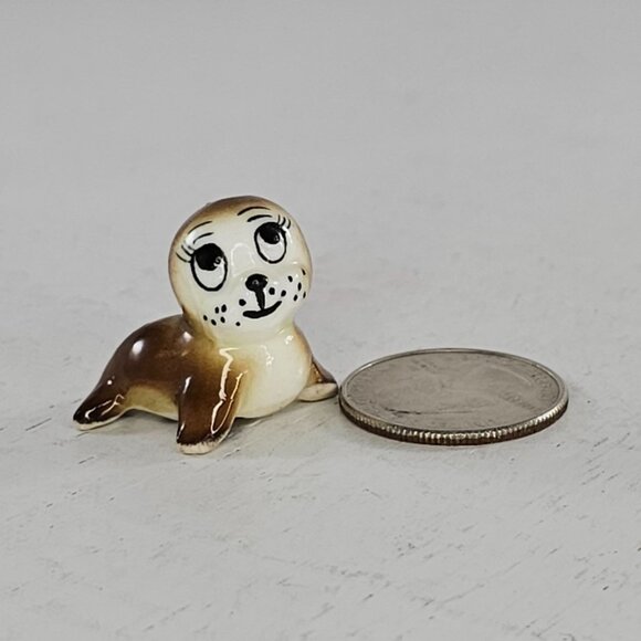 Vintage Bug House Bone China Bay Seal Sea Lion Miniature Figurine - Picture 7 of 8